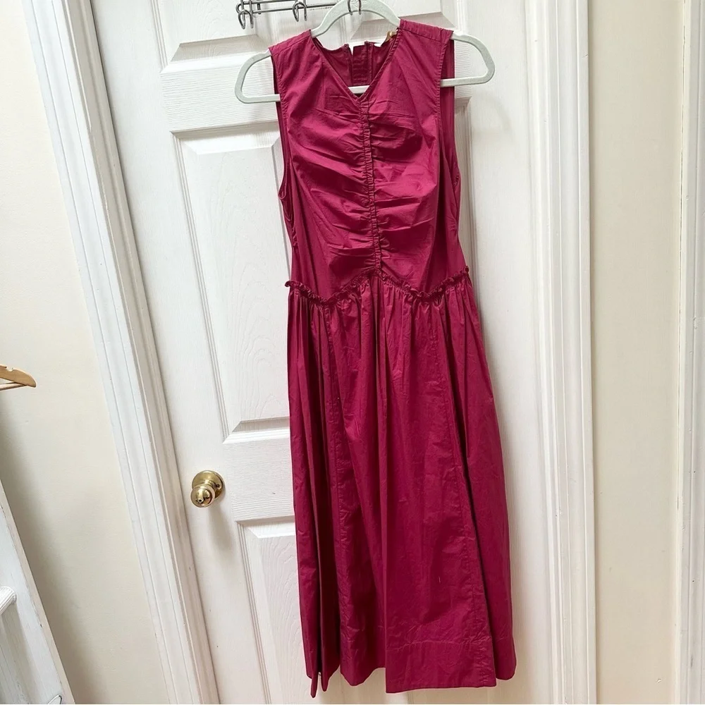 Ulla Johnson Mimi cotton dress pink tank top tiered 8 - Picture 5 of 15